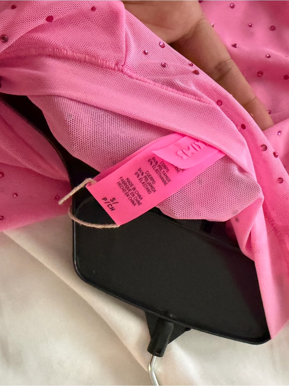 SKIMS Sheer Pink Maxi Swim Coverup with Sparkle Detail - Picture 5 of 5